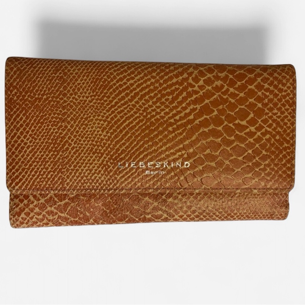 LIEBESKIND Berlin Snakeskin/ Python Print Leather Long Wallet 8.5”x5”